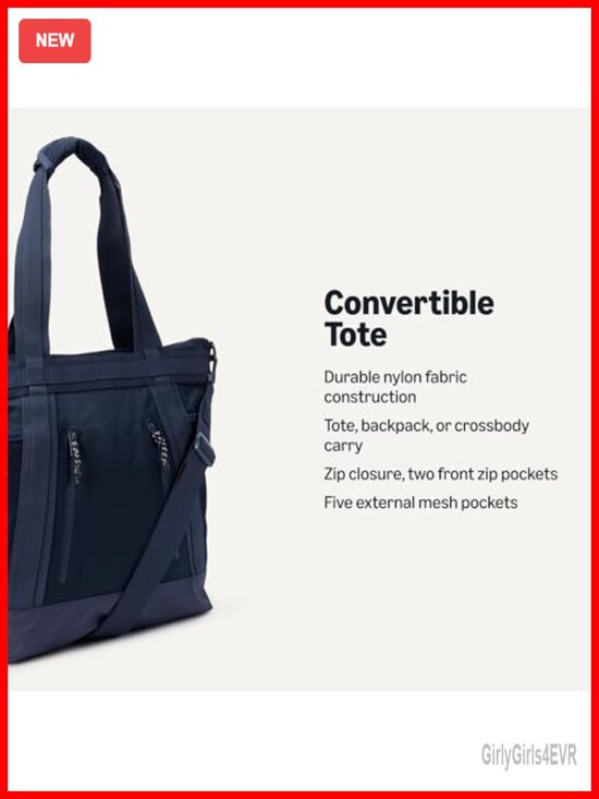 Convertible Nylon Backpack Tote with Adjustable Straps main image 5